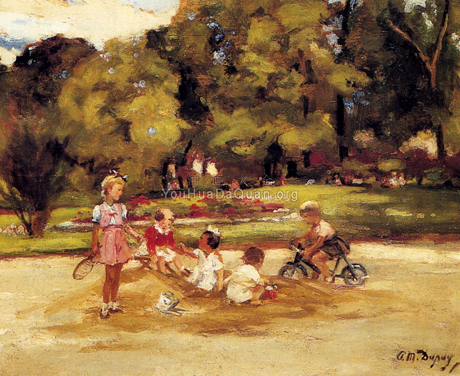 Children Playing In A Park - 保罗·米歇尔·杜佩